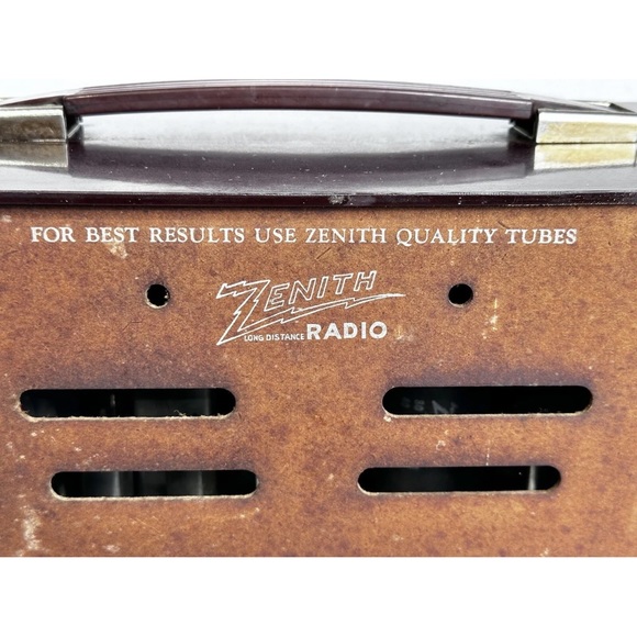 Host Pick VINTAGE BAKELITE ZENITH VACUUM TUBE RADIO Original Plug. Art Deco - Picture 7 of 13